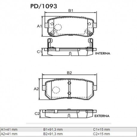 PASTILLAS DE FRENO HYUNDAI ACCENT III I30 IX35 KIA CEED CERATO PRIDE RIO SPORTAGE - TRASERA