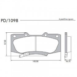 PASTILLAS DE FRENO TOYOTA HILUX 2.4 2.8 VIGO - DELANTERA