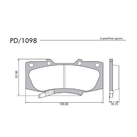 PASTILLAS DE FRENO TOYOTA HILUX 2.4 2.8 VIGO - DELANTERA