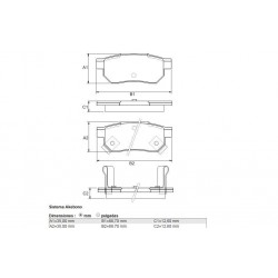 PASTILLAS DE FRENO ROVER 214 414 416 1.4 16V CABRIO 92/ HONDA ACCORD CITY CIVIC CONCERTO FIT PRELUDE - TRASERA