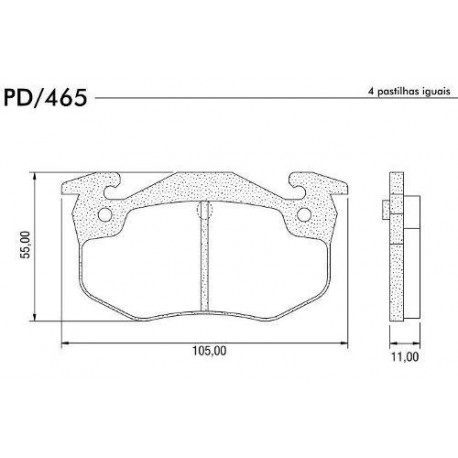 PASTILLAS DE FRENO PEUGEOT 306 RENAULT LAGUNA MEGANE SAFRANE TOPE BAJO - TRASERA