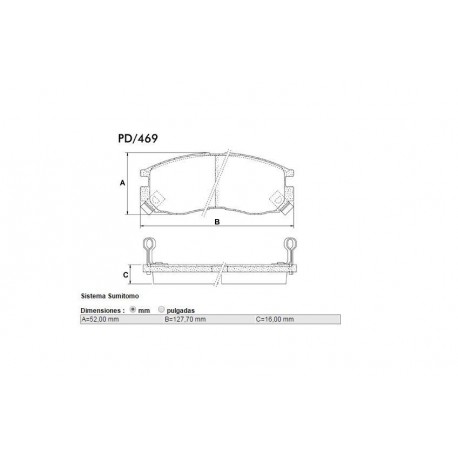 PASTILLAS DE FRENO DODGE CHRYSLER SEBRING MITSUBISHI ECLIPSE EXPO GALANT MIRAGE SPACE WAGON - DELANTERA