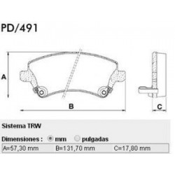 PASTILLAS DE FRENO TOYOTA COROLLA 02/07 FIELDER 05/ - DELANTERA