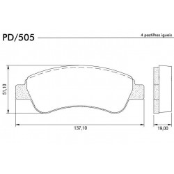PASTILLAS DE FRENO CITROEN BERLINGO C-ELYSEE C3 C4 CACTUS XSARA PEUGEOT 206 208 307 2008 PARTNER - DELANTERA