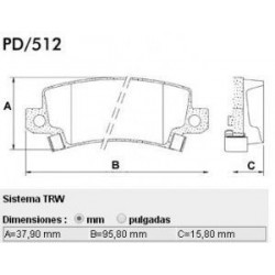 PASTILLAS DE FRENO TOYOTA COROLLA 1.6 VVT-I- SE-G 1.8 16V- XEI 1.8 2.0 16V - TRASERA