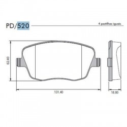 PASTILLAS DE FRENO SEAT CORDOBA IBIZA SKODA FABIA VOLKSWAGEN POLO RODADO 15 02/ - DELANTERA