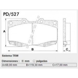 PASTILLAS DE FRENO TOYOTA HILUX SW4 LAND CRUISER LEXUS - DELANTERA