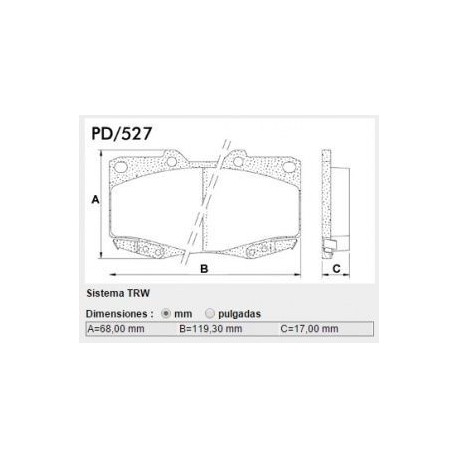 PASTILLAS DE FRENO TOYOTA HILUX SW4 LAND CRUISER LEXUS - DELANTERA