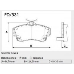 PASTILLAS DE FRENO CHRYSLER NEON SRT-4 PT CRUISER 1.6I. 2.0I 16V. 2.2 CRDI. GT 2.4I 00/06 - DELANTERA