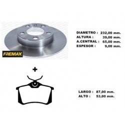 KIT DISCOS DE FRENO Y PASTILLAS SEAT TOLEDO VOLKSWAGEN BORA GOLF (BD5601 + PD/59)