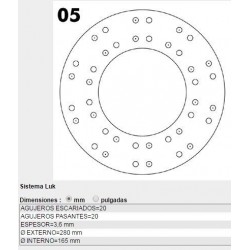 REVESTIMIENTO DE EMBRAGUE (FORRO) CHEVROLET D-10 (SIST. LUK) - AGUJ FRESADOS: 20 - AGUJ PASANTES: 20