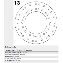 REVESTIMIENTO DE EMBRAGUE (FORRO) MERCEDES-BENZ OF-1719 / OF-1721 (OM-906LA) - AGUJ FRESADOS: 32 - AGUJ PASANTES: 16