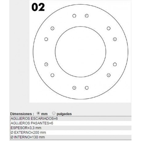 REVESTIMIENTO DE EMBRAGUE (FORRO) FIAT 125/ 1600 RENAULT R9 R11 R12 R18 JR. (MOTOR 1600 ) - AGUJ FRESADOS: 6 - AGUJ PASANTES: 6