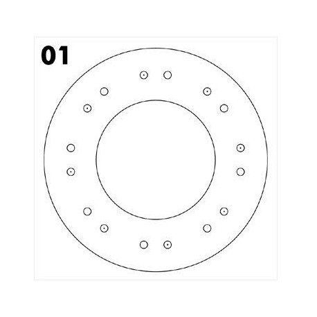 REVESTIMIENTO DE EMBRAGUE (FORRO) DODGE 1500 1.8 FIAT 128 OPEL K180 - AGUJ FRESADOS: 8 - AGUJ PASANTES: 8