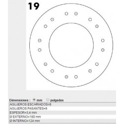 REVESTIMIENTO DE EMBRAGUE (FORRO) FIAT 128 RENAULT R12 BREAK R18 (FRESADO DERECHO) - AGUJ FRESADOS: 8 - AGUJ PASANTES: 8