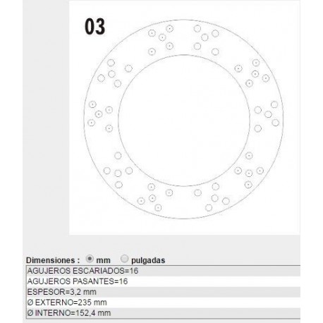 REVESTIMIENTO DE EMBRAGUE (FORRO) CHEVROLET 400 DODGE FORD FALCON RAMBLER TORINO - AGUJ FRESADOS: 16 - AGUJ PASANTES: 16