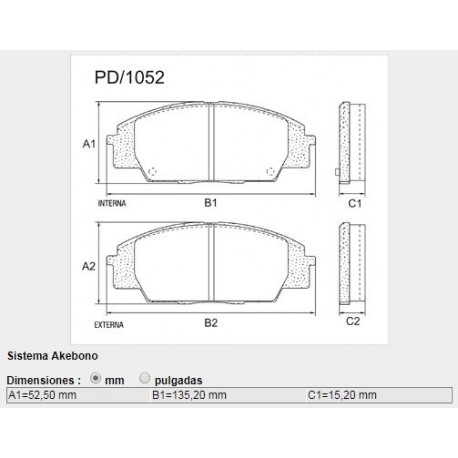 PASTILLAS DE FRENO ACURA RSX 2.0 VTEC - DELANTERA