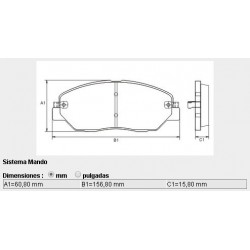 PASTILLAS DE FRENO HYUNDAI GENESIS 3.8 V6 SANTA FE II KIA CARNIVAL V6 2.7 MOHAVE SORENTO SSANGYONG KORANDO 2.0 - DELANTERA