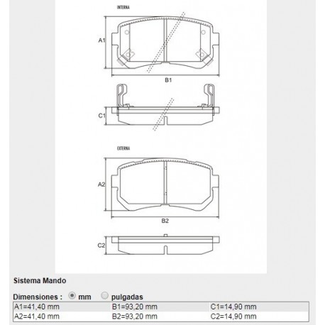 PASTILLAS DE FRENO HYUNDAI ATOS ELANTRA IV I10 IX35 TUCSON KIA PICANTO SPORTAGE III - TRASERA