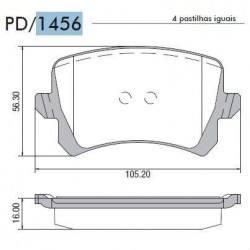 PASTILLAS DE FRENO VOLKSWAGEN PASSAT SHARAN II TIGUAN 2.0 TFSI VENTO 09/ - TRASERA