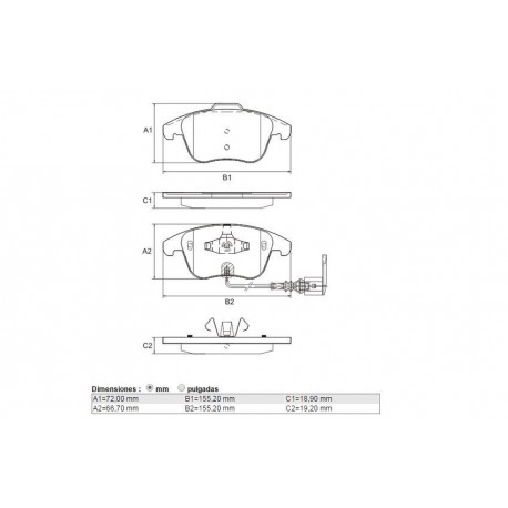PASTILLAS DE FRENO AUDI A4 A5 VOLKSWAGEN TIGUAN 07/ - DELANTERA
