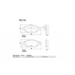 PASTILLAS DE FRENO CHRYSLER CIRRUS CONCORDE SEBRING STRATUS - DELANTERA