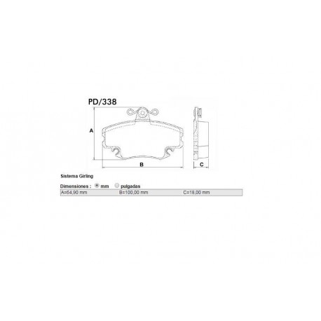 PASTILLAS DE FRENO PEUGEOT 206 1.9 GTI RENAULT CLIO R19 CHAMADE R21 SANDERO SYMBOL EXPRESS MEGANE SCENIC - DELANTERA