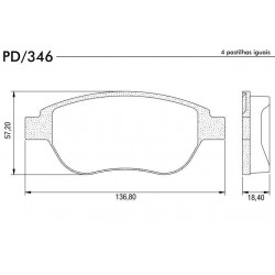 PASTILLAS DE FRENO CITROEN C3 C4 GRAND PICASSO XSARA GEELY EMGRAND 7 1.8 PEUGEOT 207 307 2008 1.6 - DELANTERA