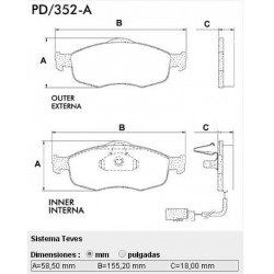 PASTILLAS DE FRENO FORD MONDEO 93/01 - DELANTERA