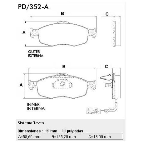 PASTILLAS DE FRENO FORD MONDEO 93/01 - DELANTERA
