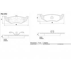 PASTILLAS DE FRENO DODGE CHRYSLER 300M CIRRUS CONCORDE INTREPID NEON PT CRUISER SEBRING SPIRIT STRATUS VISION - TRASERA