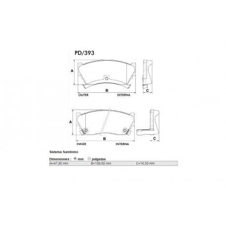 PASTILLAS DE FRENO NISSAN ALMERA SENTRA SUZUKI BALENO - DELANTERA