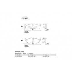 PASTILLAS DE FRENO DODGE CARAVAN CONCORDE GRAND CARAVAN GRAND VOYAGER CHRYSLER NEON VOYAGER - DELANTERA