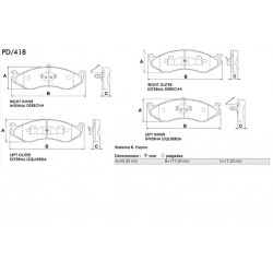 PASTILLAS DE FRENO JEEP GRAND CHEROKEE WRANGLER - DELANTERA