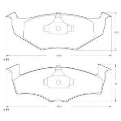 PASTILLAS DE FRENO SEAT CORDOBA IBIZA INCA VOLKSWAGEN FOX GOL GOLF POLO VOYAGE DISCO SOLIDO - DELANTERA