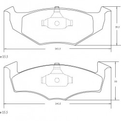 PASTILLAS DE FRENO SEAT AROSA CORDOBA IBIZA INCA VOLKSWAGEN FOX GOL GOLF POLO VENTO VOYAGE VENTILADO - DELANTERA