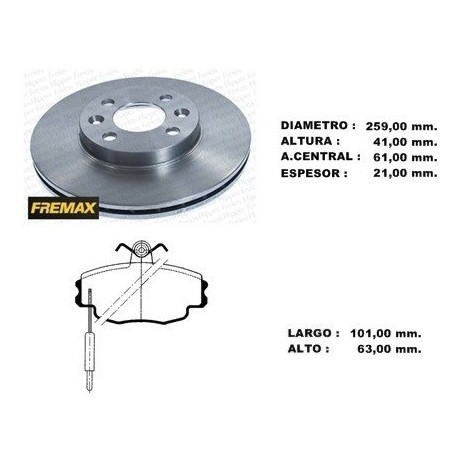 KIT DISCOS DE FRENO Y PASTILLAS RENAULT CLIO II (BD3500 + PD/305-A)