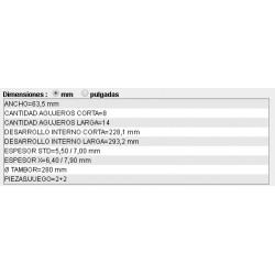 CINTA DE FRENO 2+2 PIEZAS MB SPRINTER 310 D (97/ 99) DIAM.CAMP.280MM ANCHO 63,5MM ESPESOR 6,40 / 7,90MM