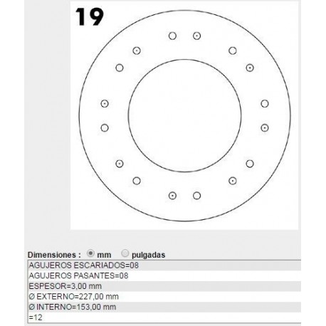 REVESTIMIENTO DE EMBRAGUE (FORRO) RENAULT SCENIC 2.0 - AGUJ FRESADOS: 8 - AGUJ PASANTES: 8