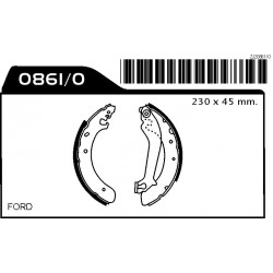 JUEGO ZAPATAS FORD MONDEO 1.6. 1.8. 2.0 DIAM.203 ANCHO 38