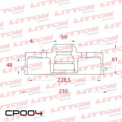 CAMPANA DE FRENO FIAT 500 - CINQUECENTO 1.4 16V - 09/.. TRAS.DIAM.268MM CUBO 228,5MM BD9600