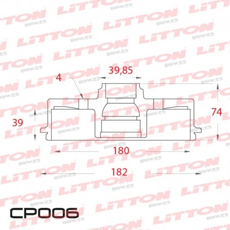 CAMPANA DE FRENO TRAS VW GACEL/GOL/SENDA/PASSAT/SANTANA/SAVEIRO (TODOS)(DIAMETRO 180MM-ALTURA 39.80MM-AGUJEROS 4)