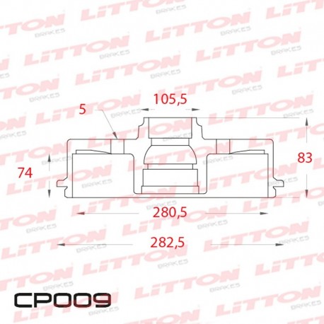 CAMPANA DE FRENO FORD F100 BRASIL - 93/.. TRAS.DIAM.325,5MM CUBO 280MM BD7617