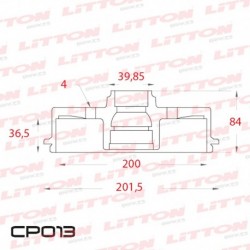 CAMPANA DE FRENO CHEVROLET AGILE 1.4 8V - 09/.. TRAS.C/MAZADIAM.228MM CUBO 200MM BD1241