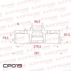 CAMPANA DE FRENO CHEVROLET BLAZER TODOS (6 AGUJEROS) - 95/97 TRAS.DIAM.322MM CUBO 279,5MM BD8603