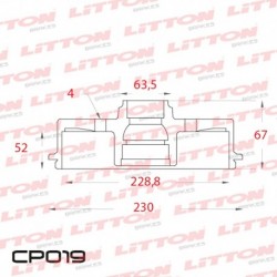 CAMPANA DE FRENO FORD COURIER TODOS - 97/.. TRAS.DIAM.268,5MM CUBO 229MM BD6631