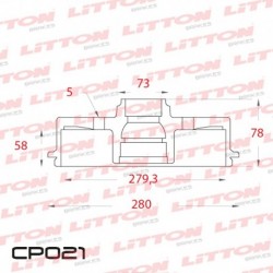 CAMPANA DE FRENO FORD F100 TODOS - 66/92 TRAS.DIAM.324MM CUBO 279,5MM BD0211