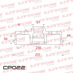 CAMPANA DE FRENO CHEVROLET ASTRA 1.8 / 2.0 8V - 99/.. TRAS.DIAM.264,5MM CUBO 230MM BD8063