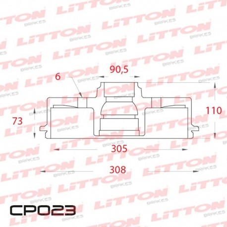 CAMPANA DE FRENO CHEVROLET D-20 TODOS - 92/.. TRAS.DIAM.350MM CUBO 305MM BD8604