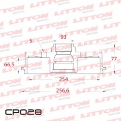 CAMPANA DE FRENO PEUGEOT 504 PICK-UP - 81/.. TRAS.DIAM.298MM CUBO 255MM BD4218